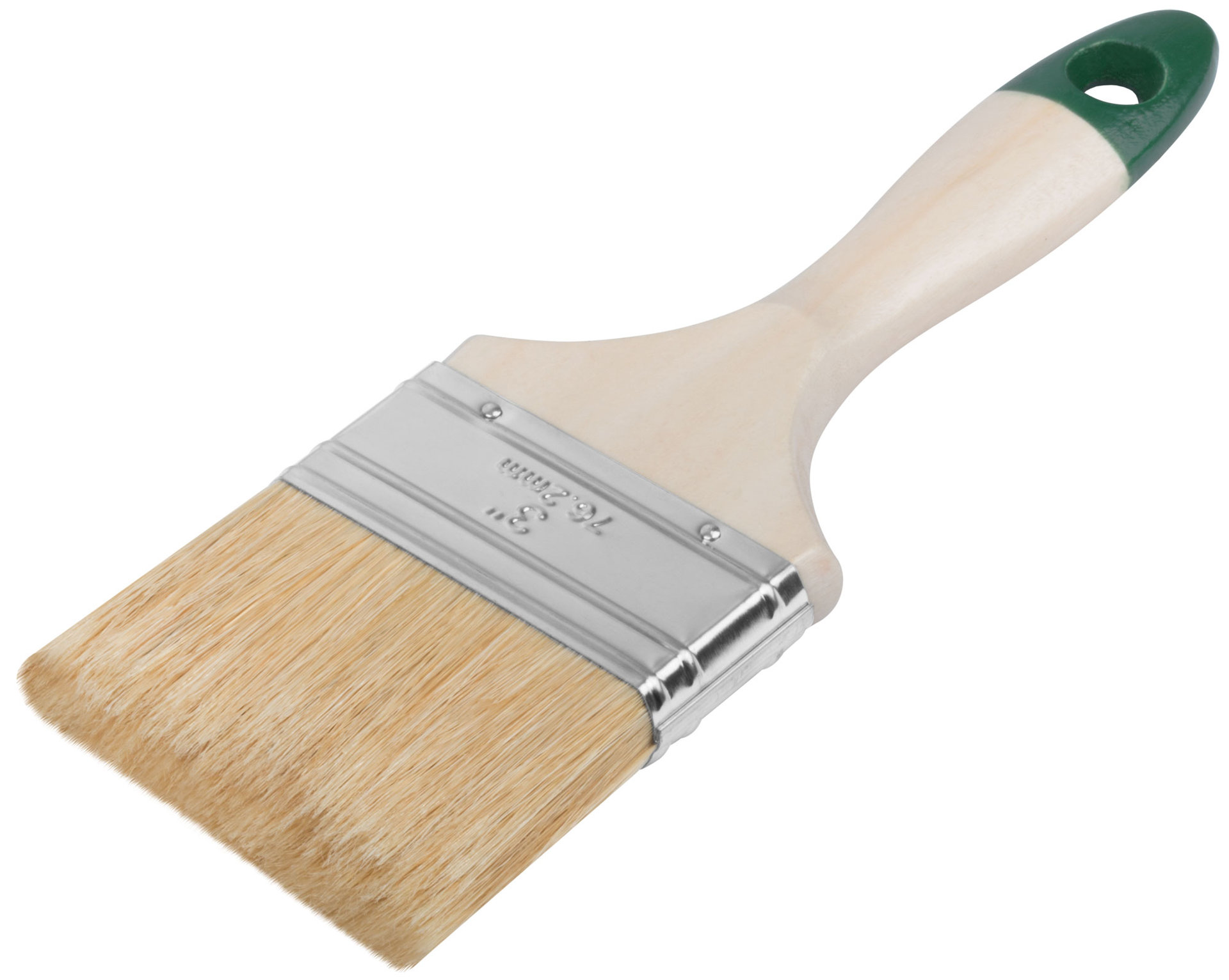 Кисть флейцевая Хард, натуральная светлая щетина, деревянная ручка 3 (75 мм) (01077)