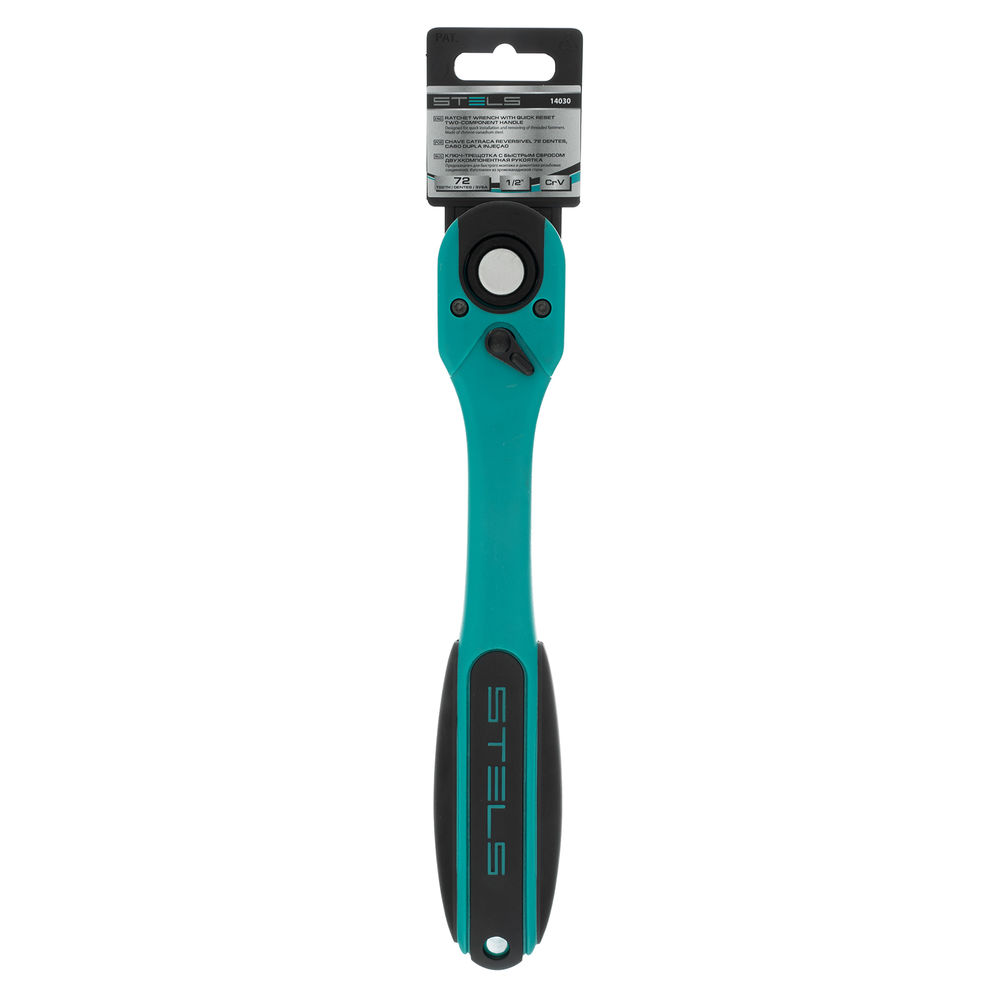 Ключ-трещотка 1/2, CrV, 72 зуба, с быстрым сбросом Stels