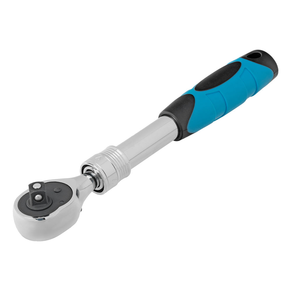 Ключ-трещотка телескопический 3/8, 215-315 мм, CrV, 72 зуба, с быстрым сбросом, хром Gross