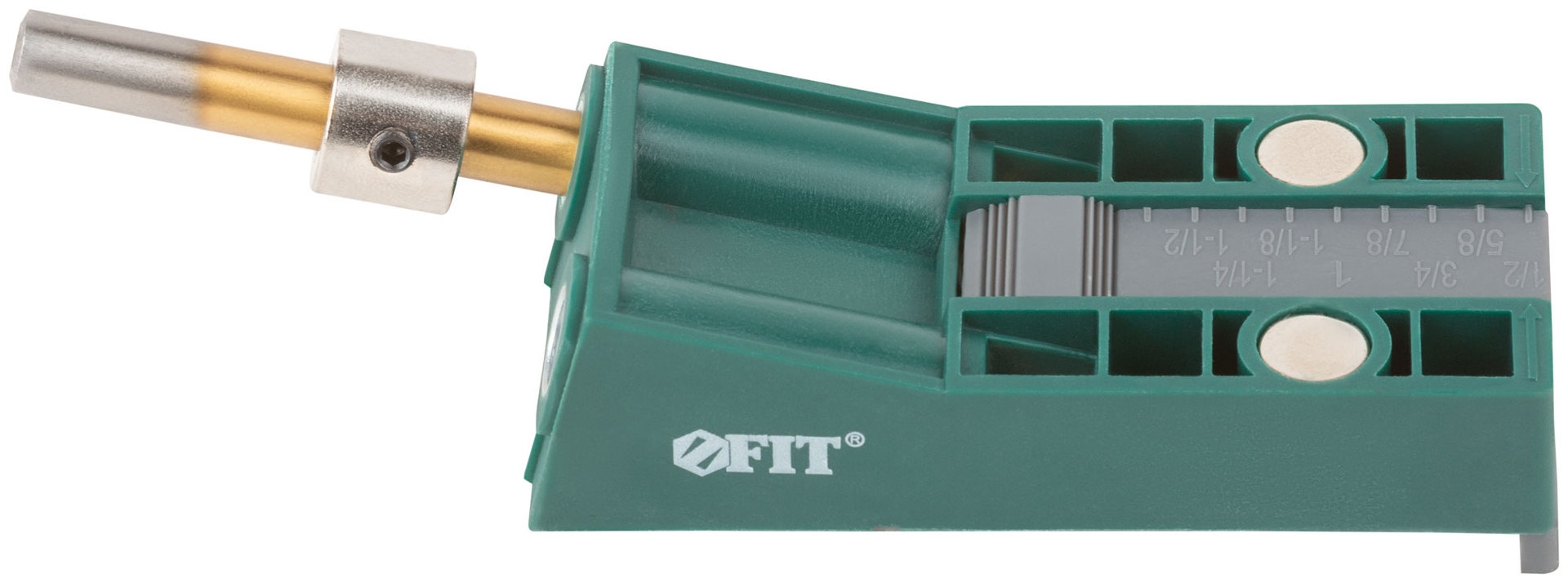 Кондуктор для глухих отверстий с ограничителем глубины двойной, пластиковый кейс (36417)