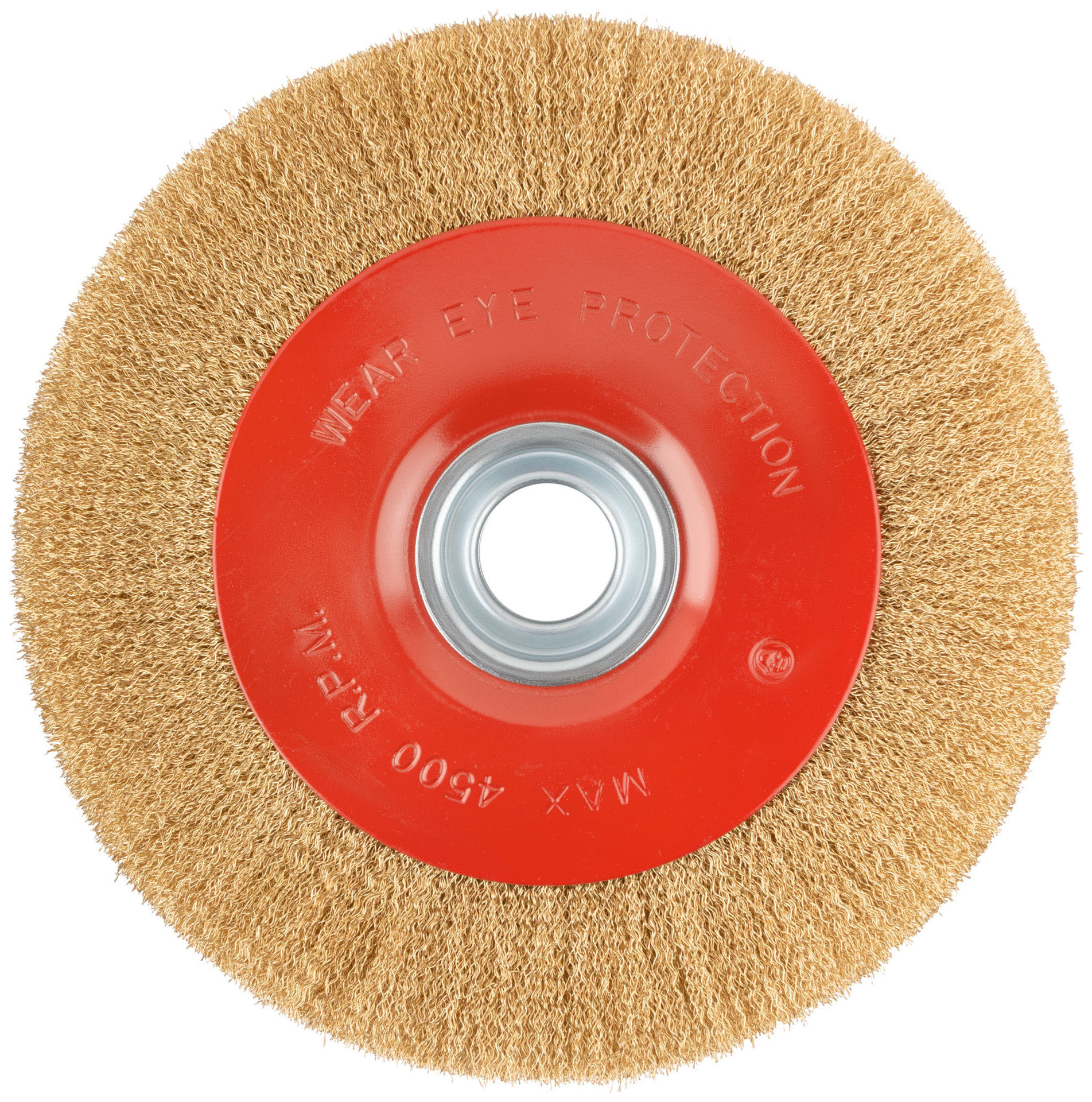 Корщетка-колесо, стальная латунированная волнистая проволока 250 мм (39017)