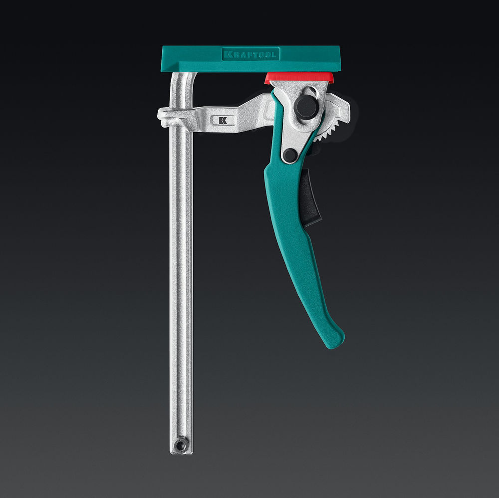Универсальная цельнокованая рычажная быстрозажимная струбцина KRAFTFLEX KLT-160, 160/60 мм, в T-track KRAFTOOL 32331-160