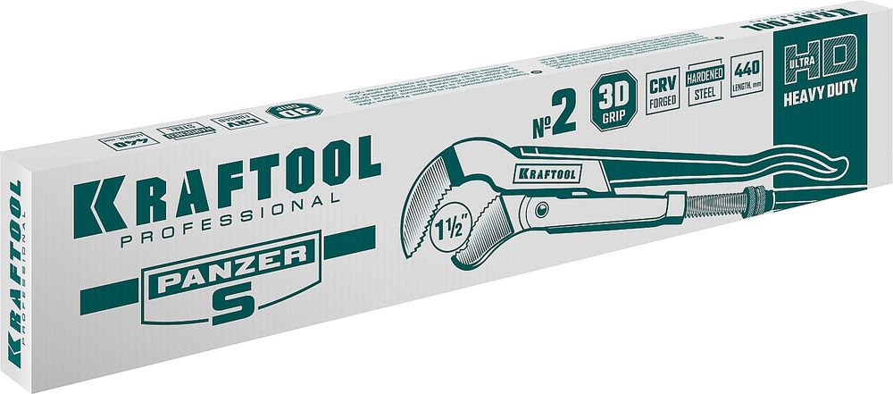 Трубный ключ с изогнутыми губками PANZER-S, №2, 1.5, 440 мм KRAFTOOL 2733-15_z02