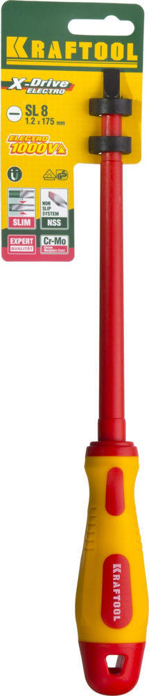 Отвертка высоковольтная SL8 х 175 мм KRAFTOOL 250083-8.0-175