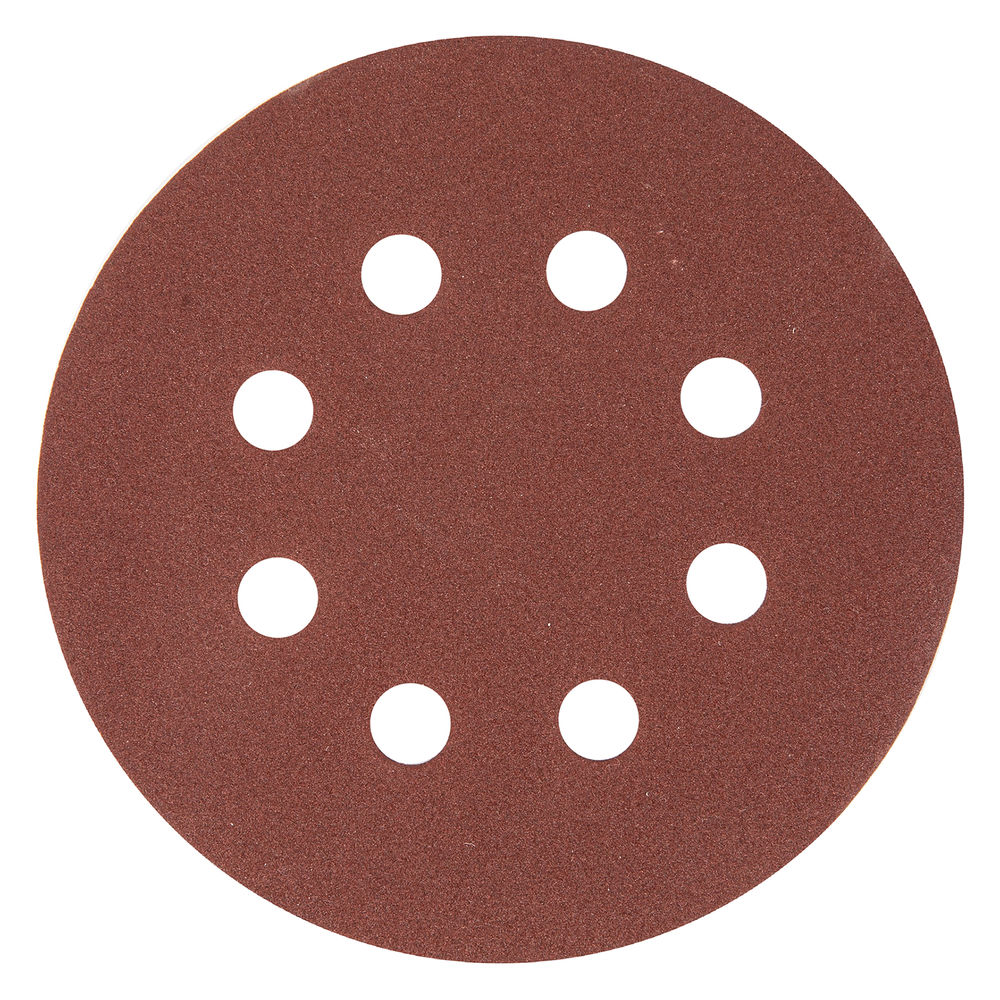 Круг абразивный на ворсовой подложке под липучку, перфорированный, P 180, 125 мм, 5 шт Matrix (73808)