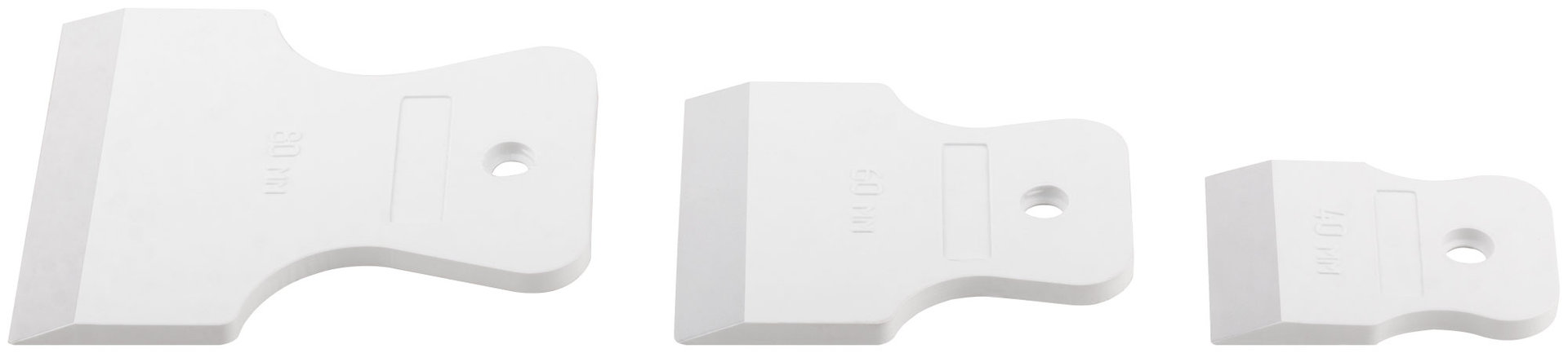 Набор шпателей резиновых 40/60/80мм, белые (06853)