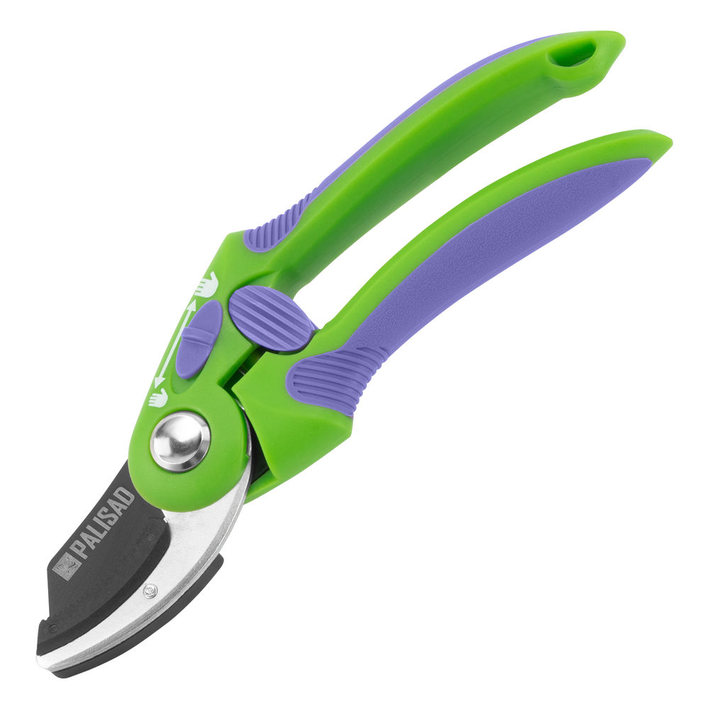 Секатор с наковальней, 215 мм, регулировка захвата, двухкомпонентные рукоятки, Palisad (60486)