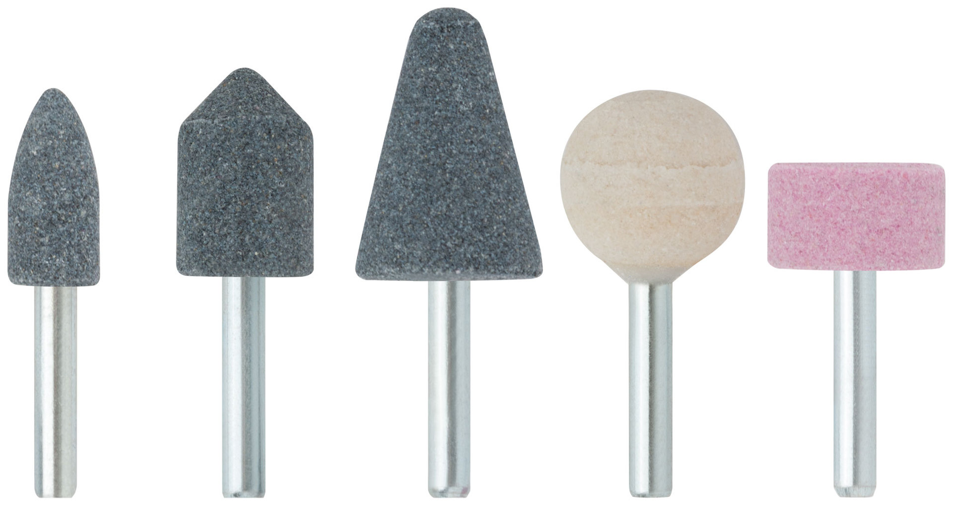 Шарошки абразивные по металлу, 5 шт., хвостовик 6 мм (36461М)