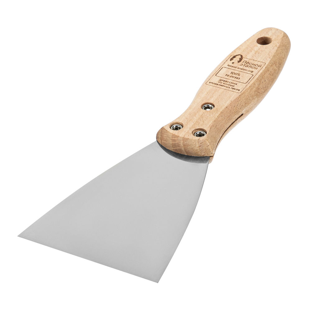 Шпательная лопатка из нержавеющей стали, 80 мм, буковая рукоятка, EFP Matrix (85615)