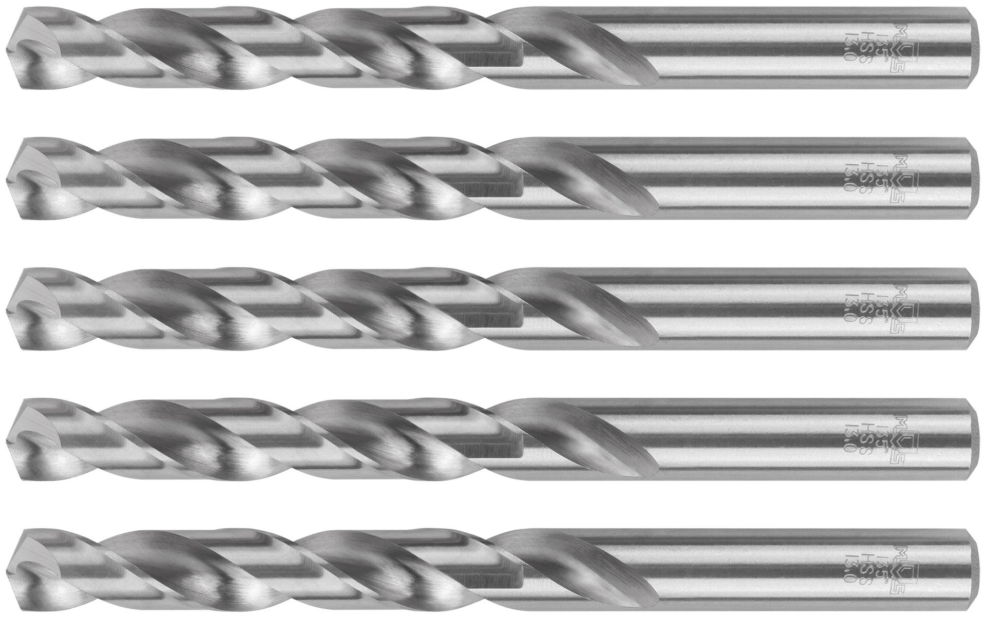 Сверла по металлу HSS шлифованные, угол заточки 135°, 13,0 x 151 мм (5 шт.) (35714М)