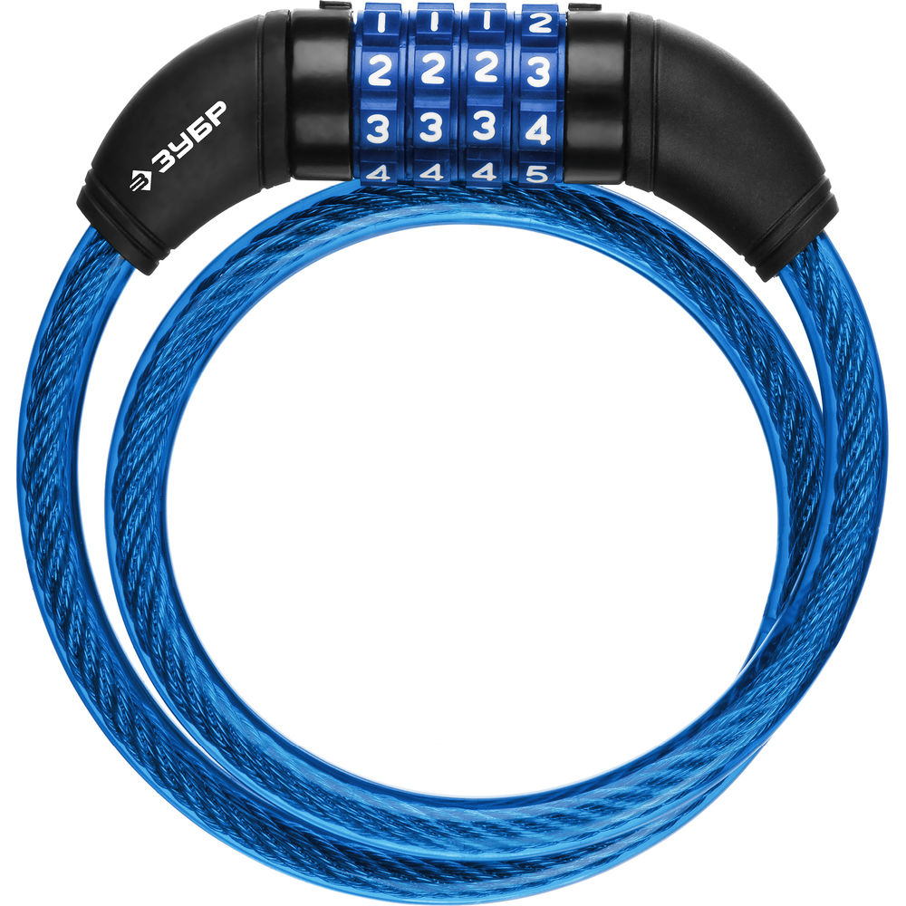 Замок тросовый кодовый 650 мм, d 10 мм, с изменяемым кодом ЗУБР Профессионал 37262-65_z01