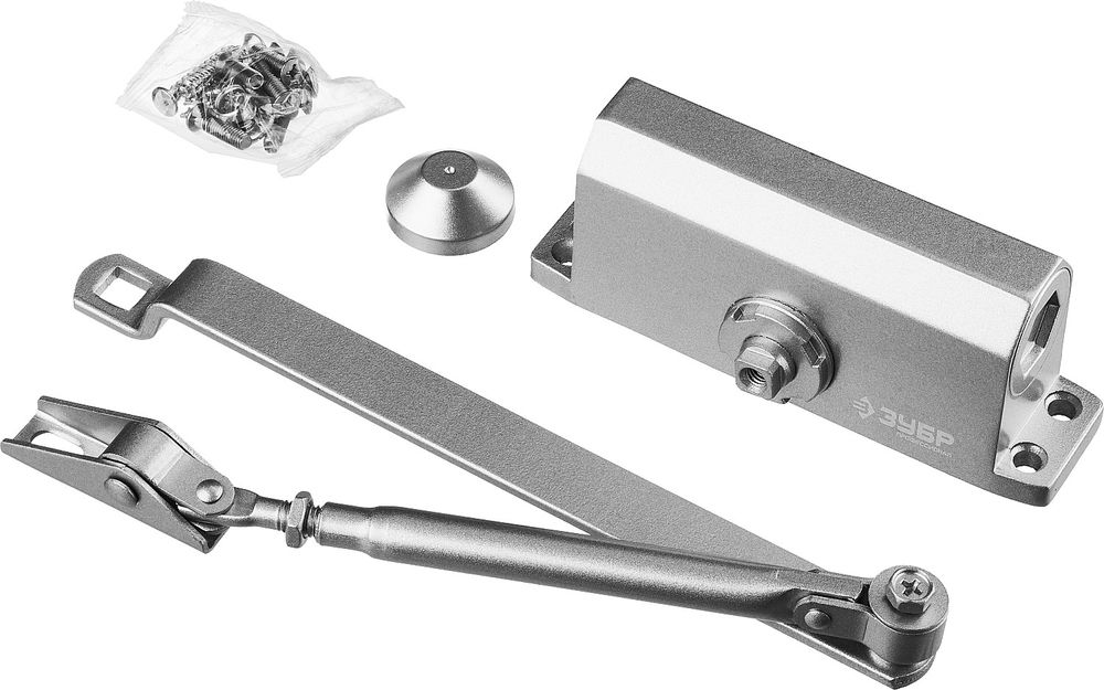 Доводчик дверной до 40 кг цвет серебро ЗУБР Профессионал 37910-50