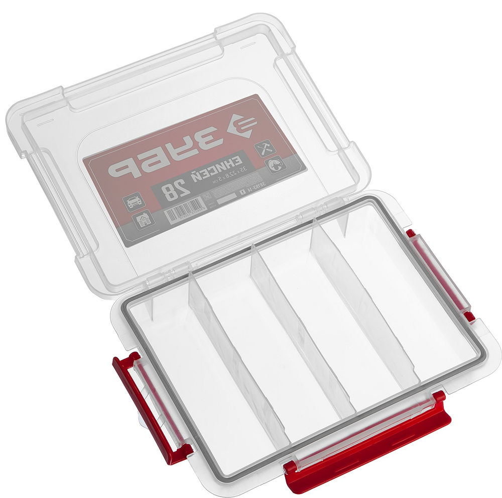 Органайзер 350 х 228 х 50 мм 14 пластиковый с 4 ячейками ЗУБР ЕНИСЕЙ-28 38193-14