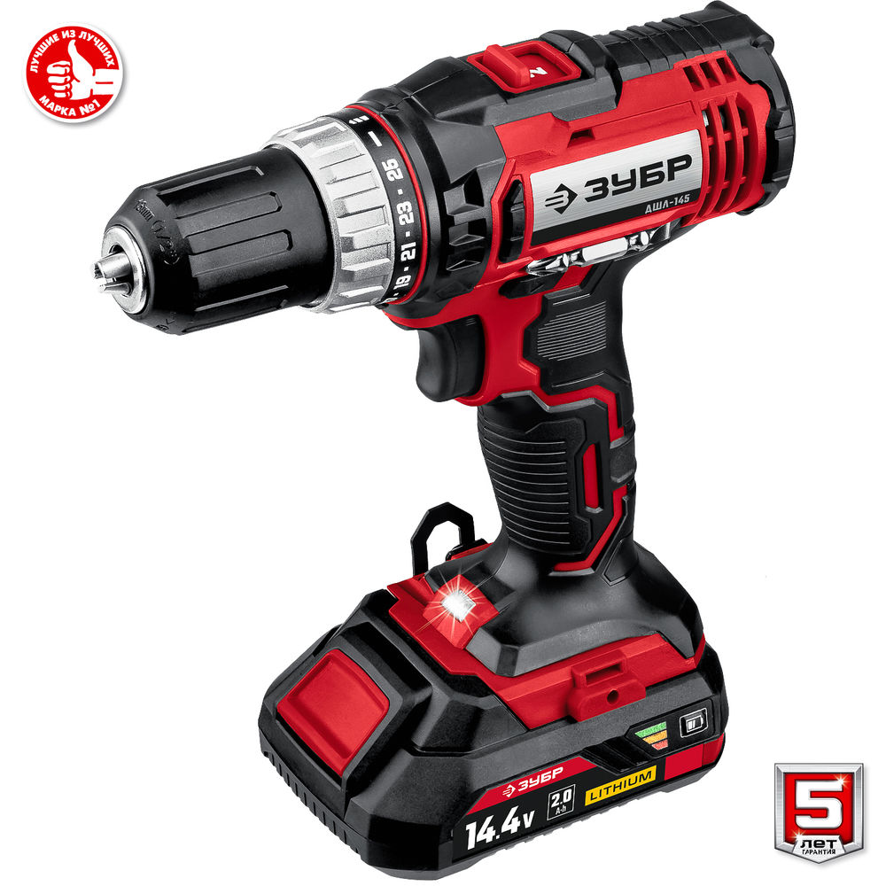 Дрель-шуруповерт 14.4 В 35 Н·м 1 АКБ 2 А·ч кейс ЗУБР С1 ДШЛ-145-21