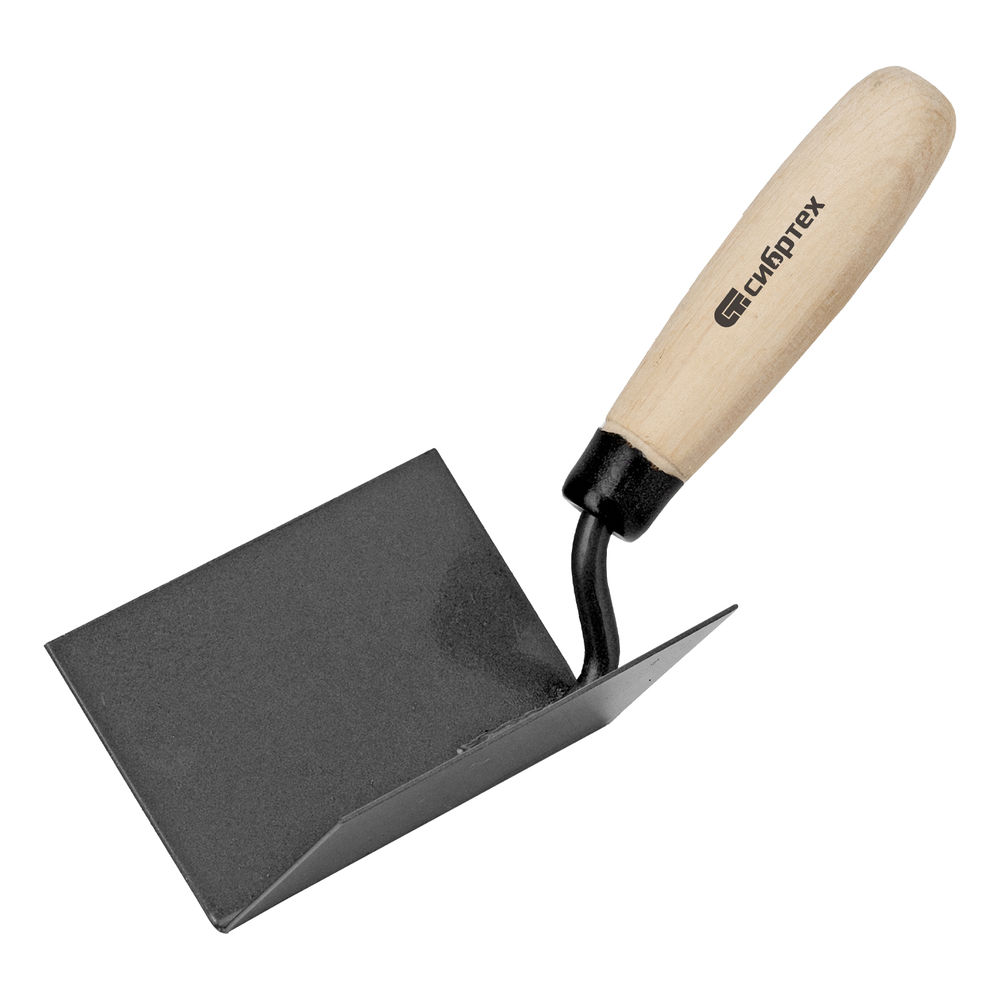 Кельма угловая, 110 х 75 х 75 мм, стальная, для внутренних углов, буковая ручка Сибртех (86309)