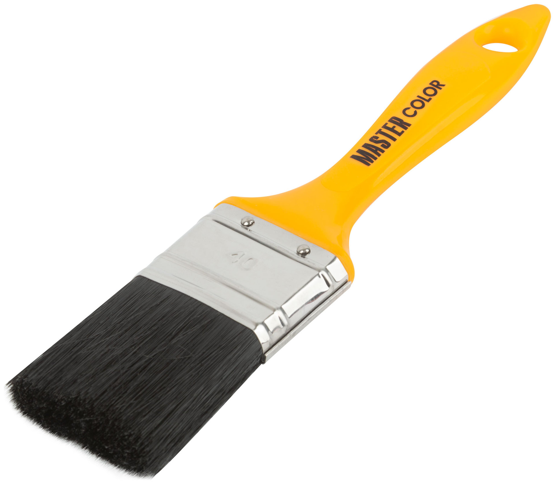Кисть флейцевая, толщ. 13 мм, 70% ПБT/30% чёрн.натур. щетина, нерж. обжим, пласт.ручка, ширина 40 мм (30-0162)