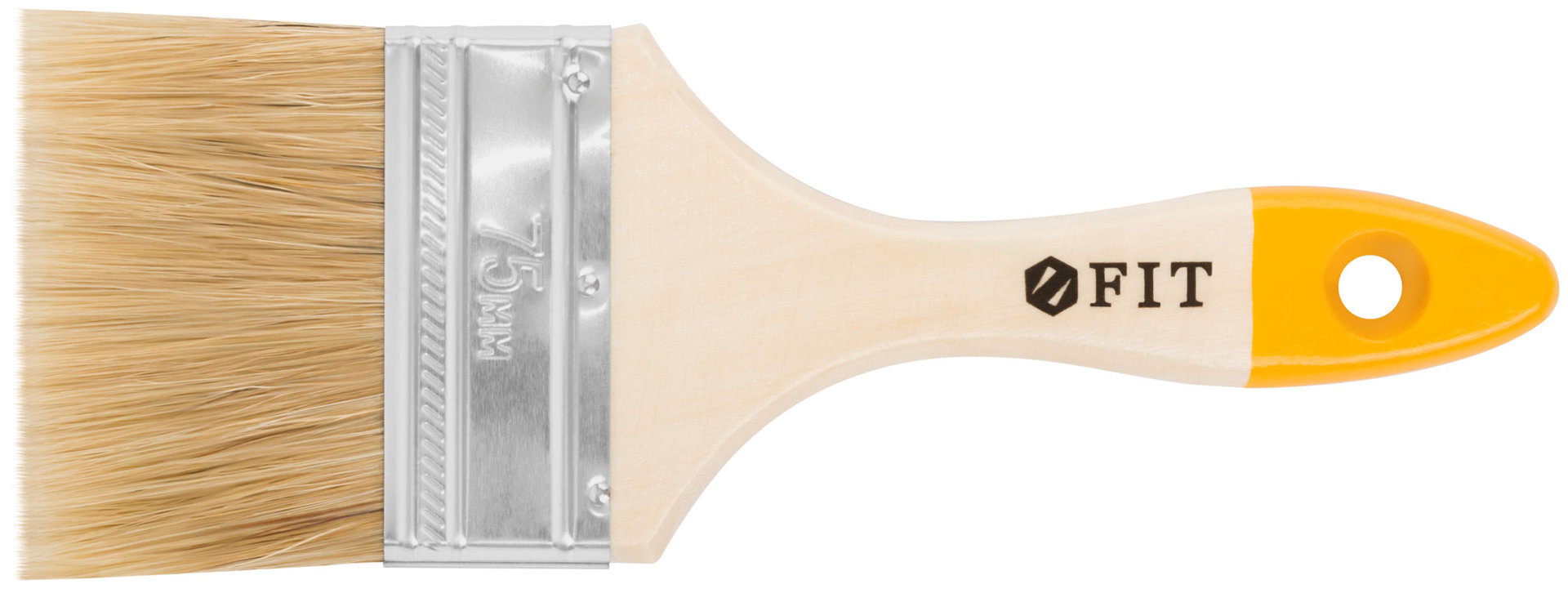 Кисть флейцевая Стандарт-Плюс, натур.светлая щетина, деревянная ручка 3 (75 мм) (01047)