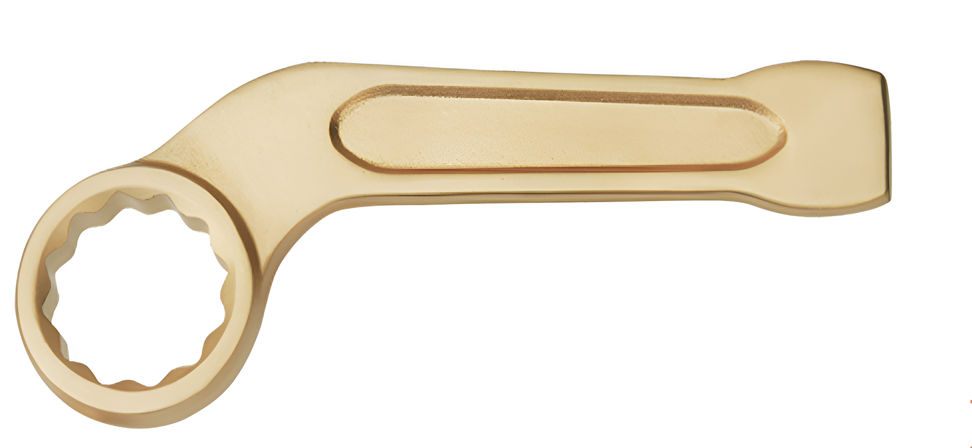 Ключ гаечный накидной ударный изогнутый 60 искробезопасный сплав AlCu 164-60, HORTZ