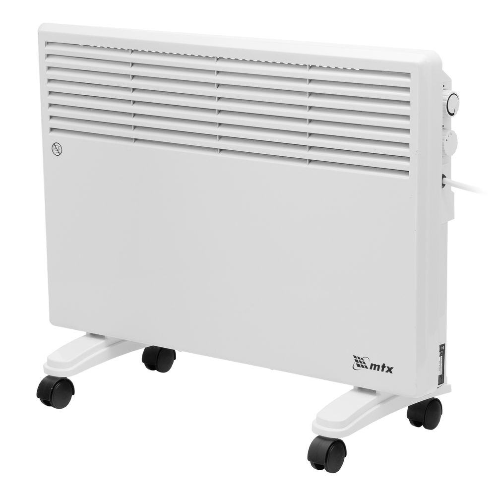 Конвектор электрический CH-1500, 1500 Вт, X-образный нагреватель, термостат, колеса MTX (98106)
