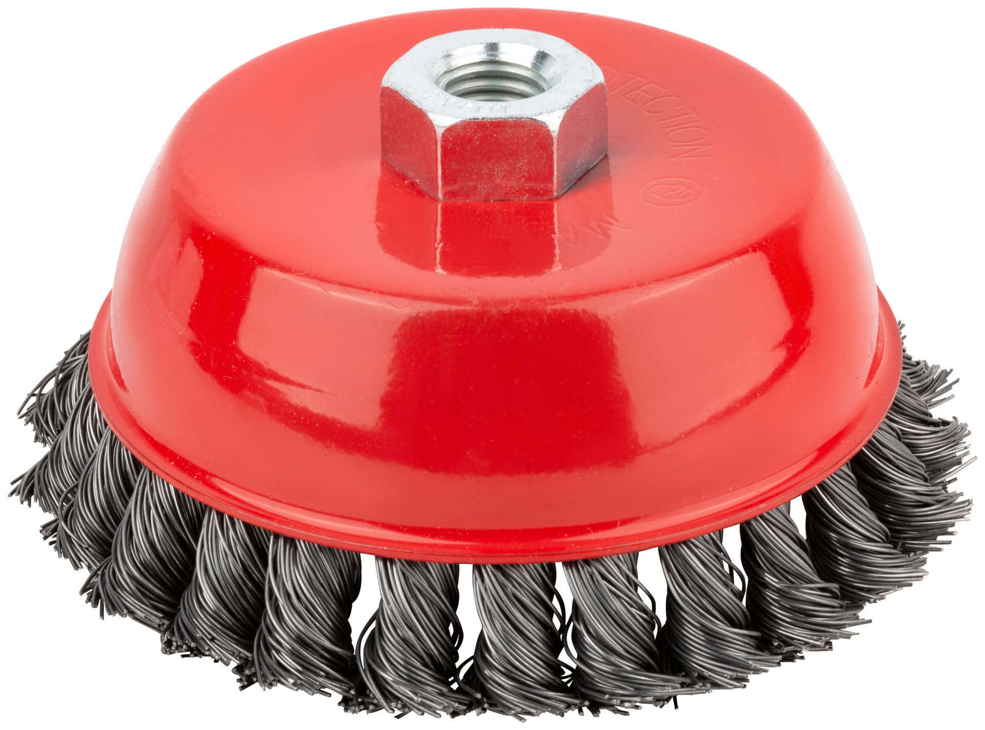 Корщетка чашечная, гайка М14, стальная витая проволока 125 мм (39044)