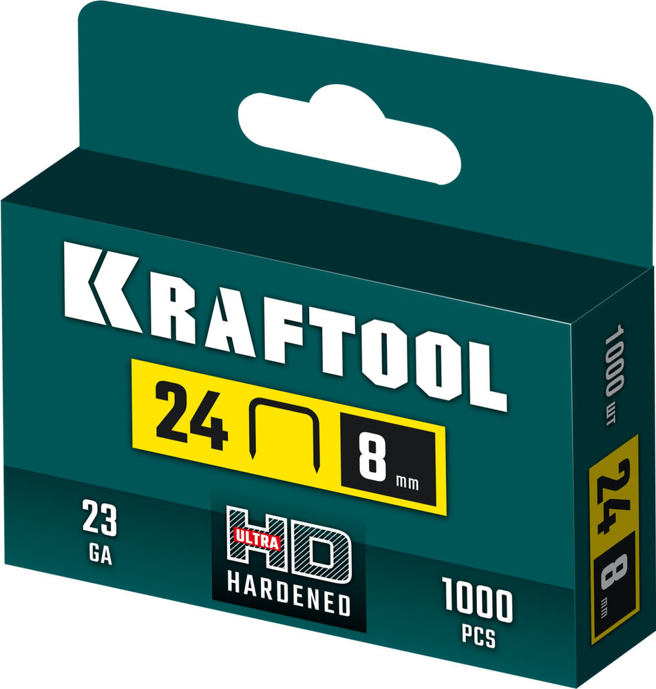 Скобы тип 24, 8 мм, калибр 23GA, 1000 шт KRAFTOOL 31724-08