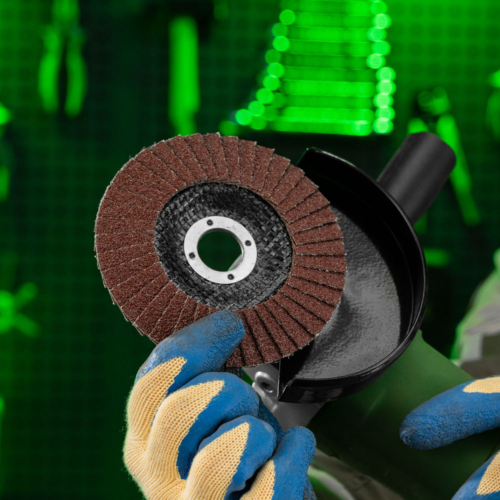 Круг лепестковый торцевой, конический, Р 60, 125 х 22.2 мм Сибртех (74084)