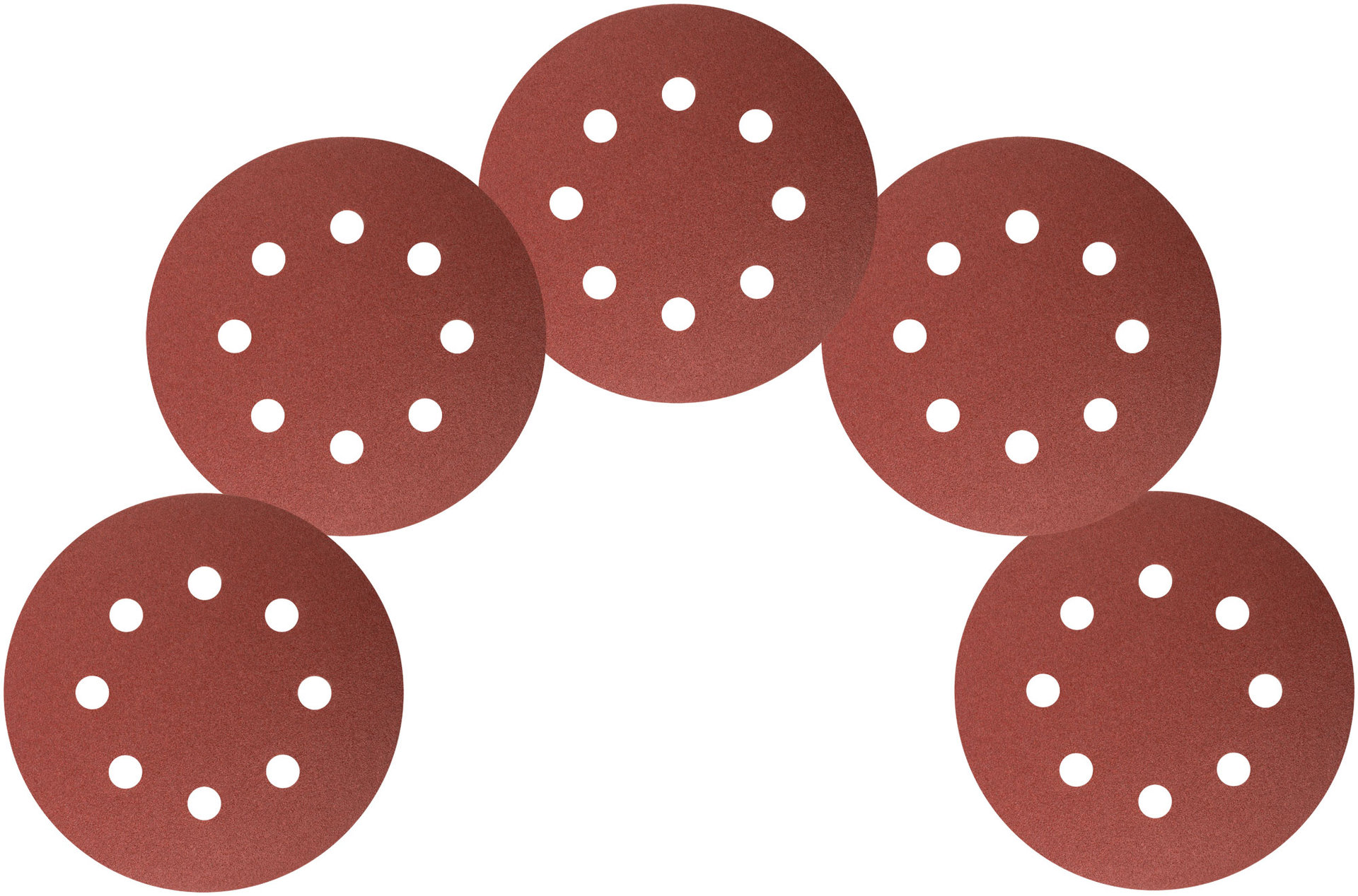 Круги шлифовальные с отверстиями (липучка), алюминий-оксидные, 125 мм, 5 шт. Р 120 (39666)