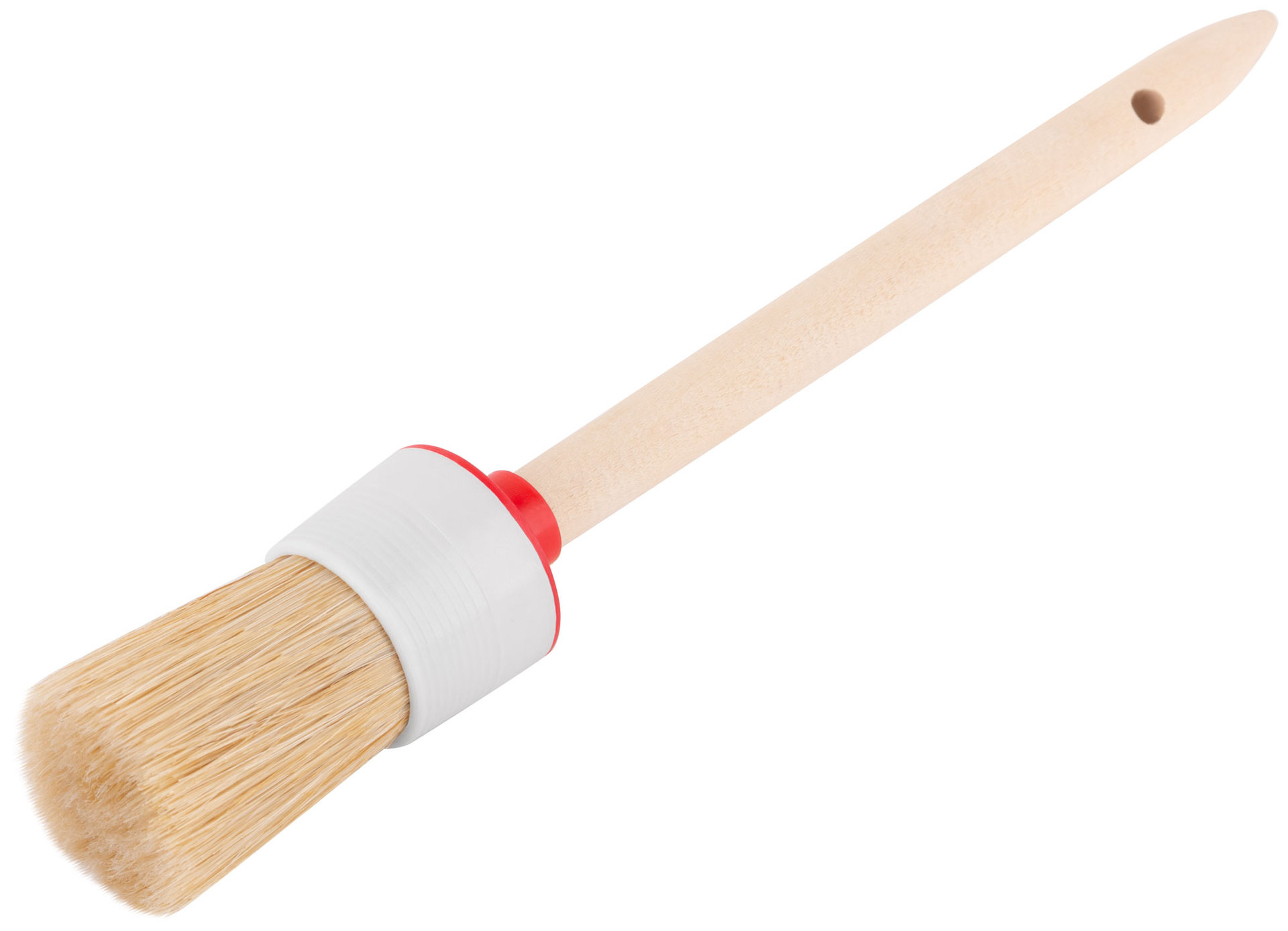 Круглая кисть, натур. щетина, 55% топс, деревянная ручка, O35 мм (30-0404)