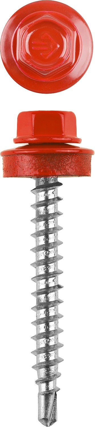 Саморез кровельный 65 х 4.8 мм, рубиново-красный, 180 шт СКД 3003 ЗУБР 4-300315-48-065-3003