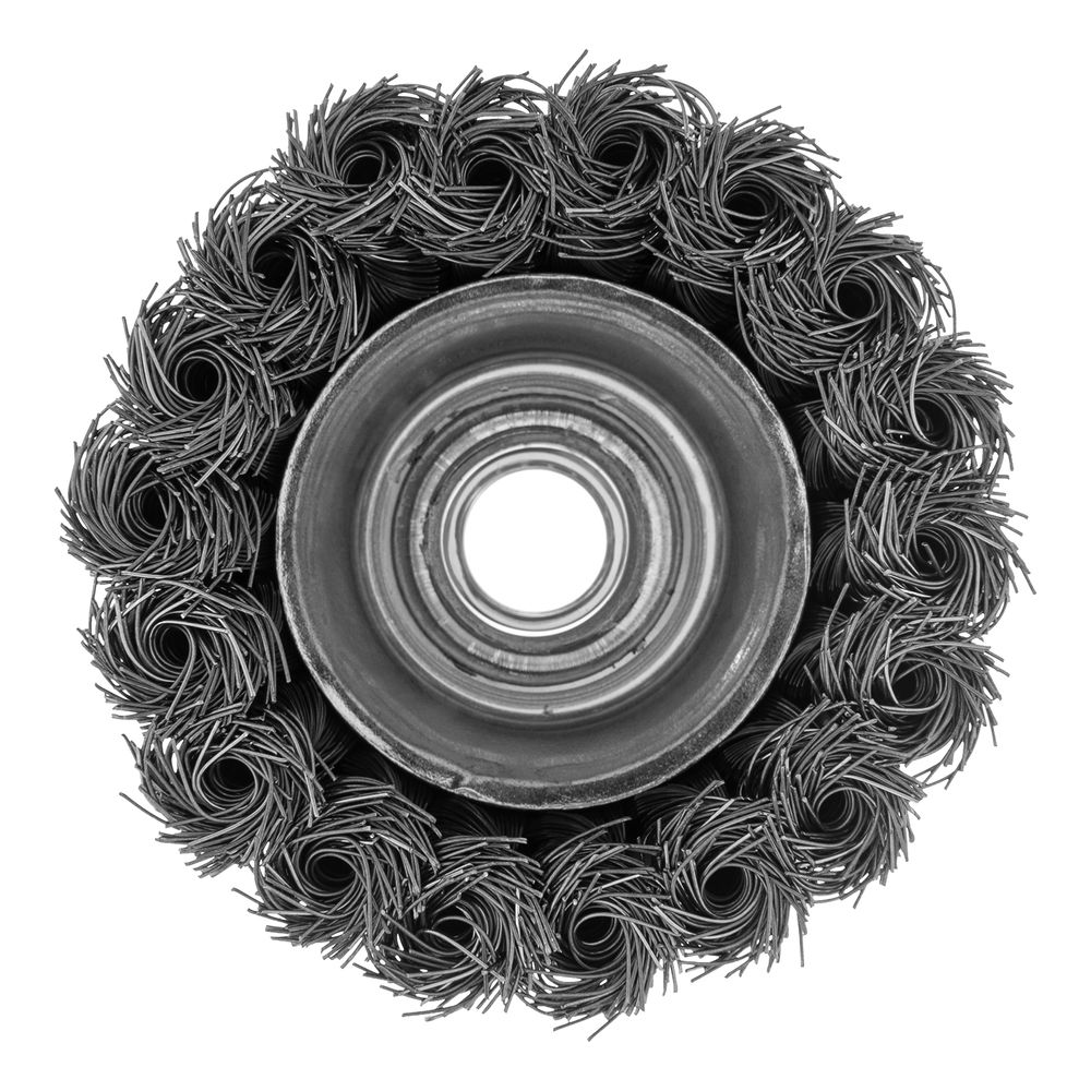 Щетка для УШМ, 75 мм, М14, чашка, крученая проволока 0.35 мм Matrix (74614)