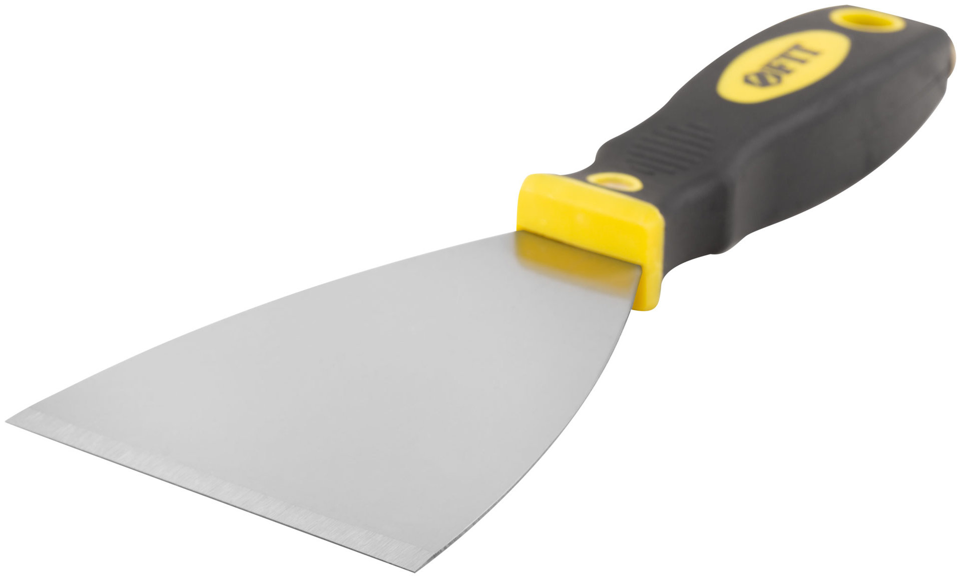 Шпатель для удаления ржавчины Профи, толщ. лезвия 1 мм, двухкомп.ручка с метал.бойком 3 (75 мм) (06673)