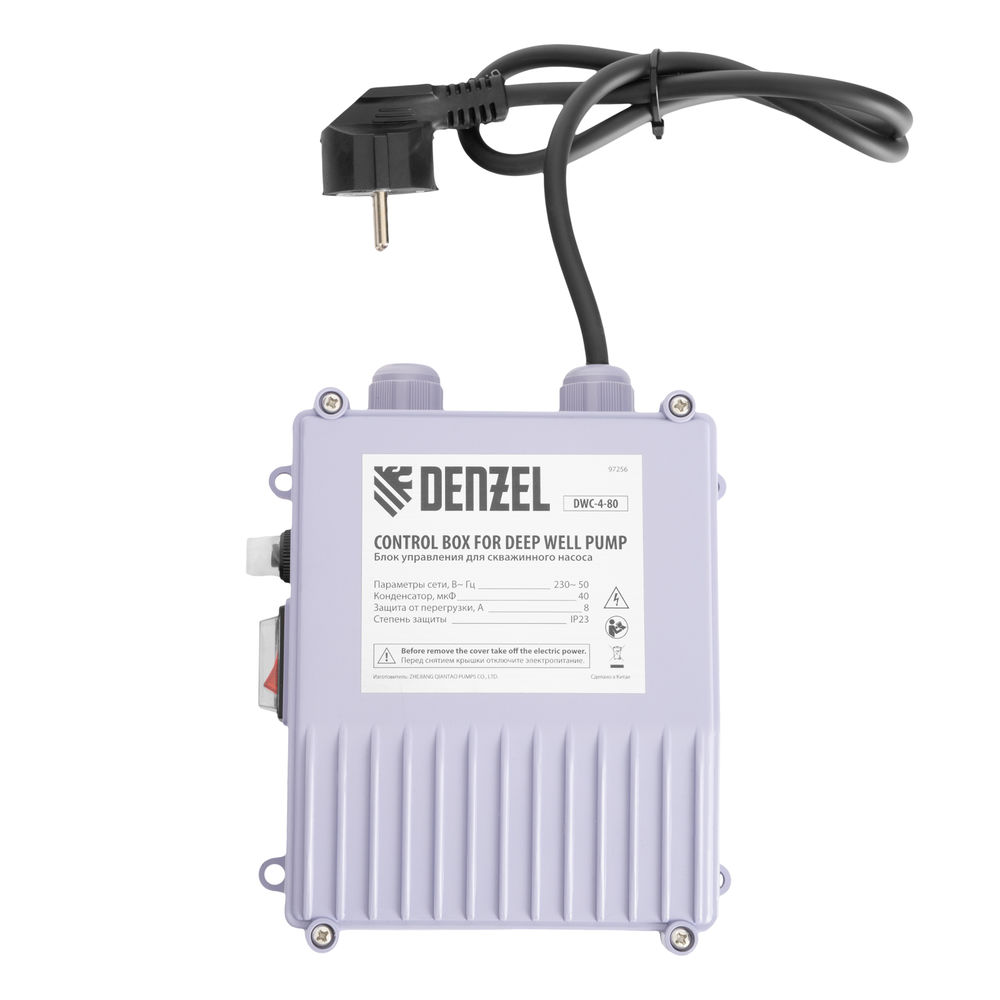 Скважинный насос DWC-4-80, центробежный, диаметр 4, 1500 Вт, 5700 л/ч, напор 80 м Denzel (97256)