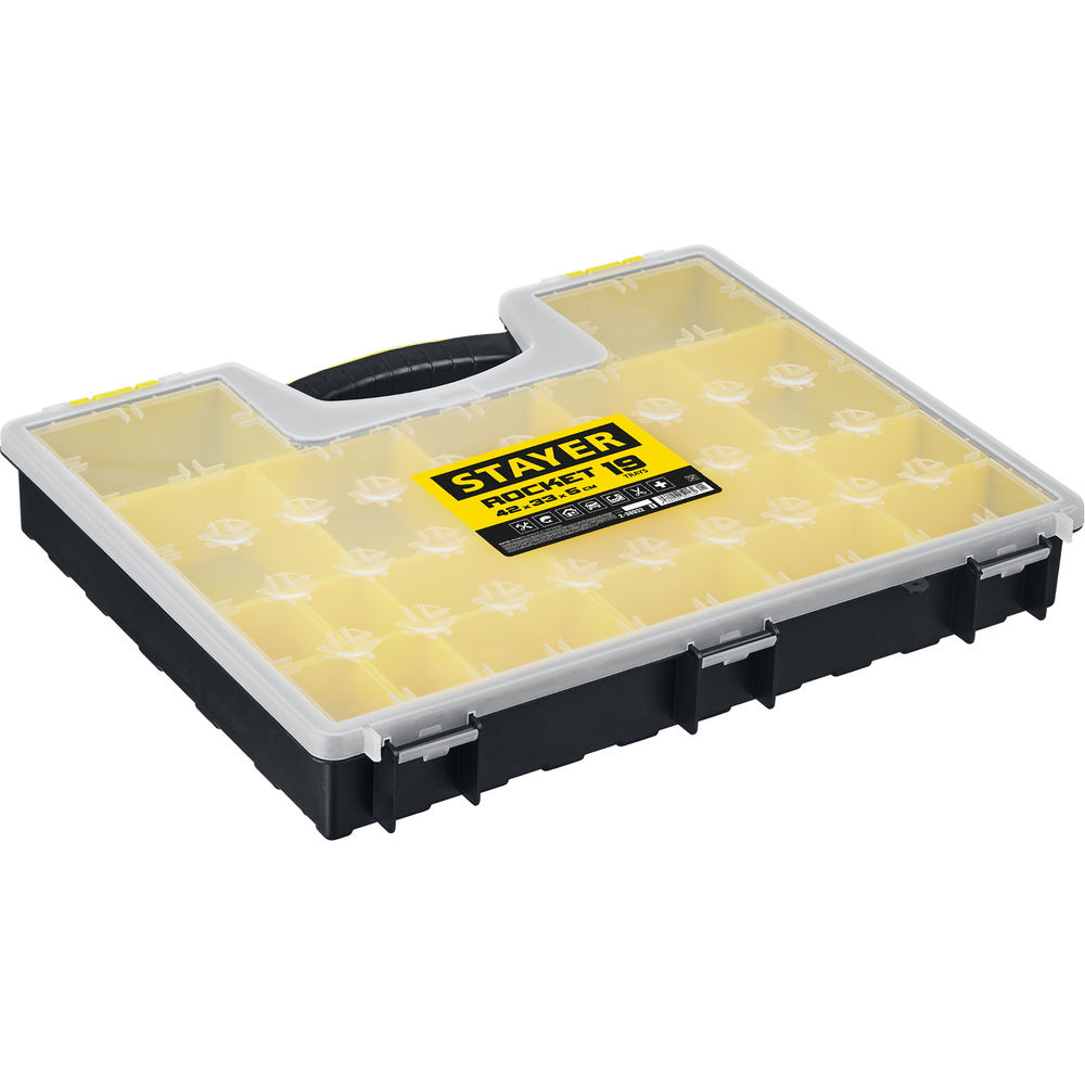 Органайзер пластиковый 420 x 330 x 50 мм, (16.5) с 19 съемными лотками ROCKET-19 STAYER 2-38032