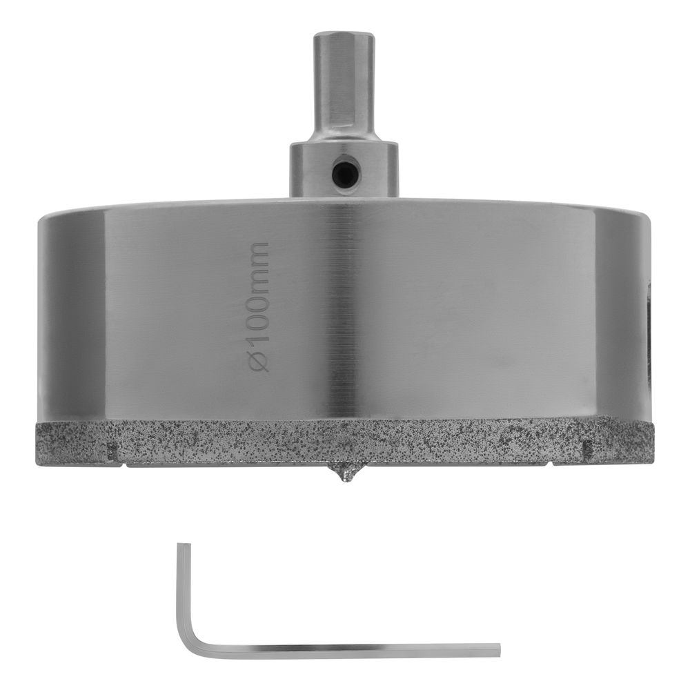 Сверло алмазное по керамограниту, 100 х 67 мм, трехгранный хвостовик Matrix (726883)