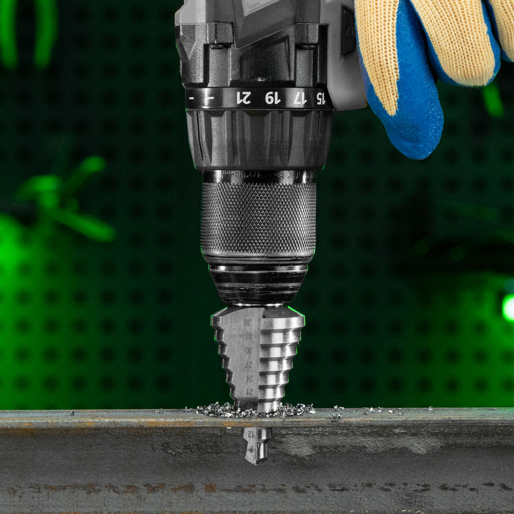 Сверло ступенчатое по металлу, 9-12-15-18-21-24-27-30-33-36 мм, 4241 Сибртех (723014)