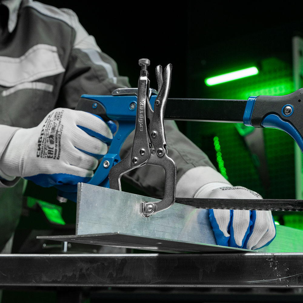 Зажим ручной, увеличенный захват, подвижные губки, 170 мм Сибртех (18425)