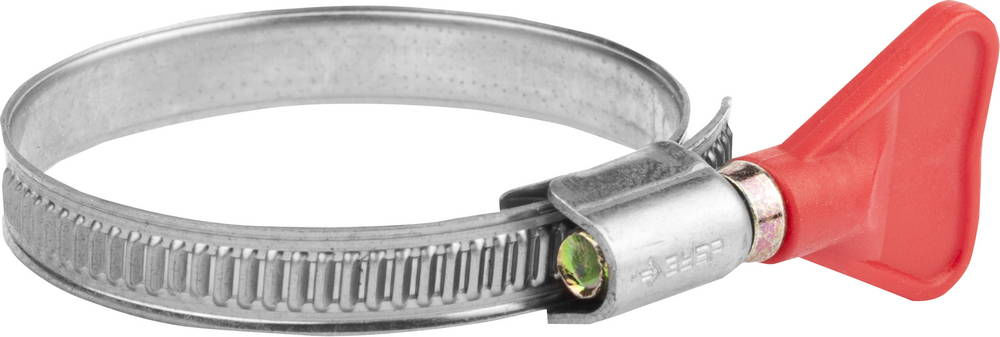 Хомут нержавеющий Бабочка 40 - 60 мм, накатная лента 9 мм, 2 шт ЗУБР Профессионал 37835-40-60