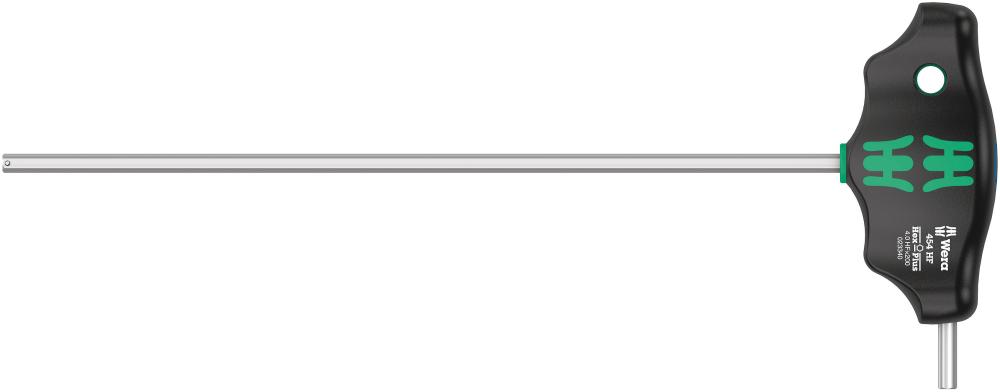 Отвёртка с внешним шестигранником 4 x 200 мм с Т-образной рукояткой с фиксацией с дополнительным коротким рабочим концом Hex-Plus HF серия 454 Wera WE-023340