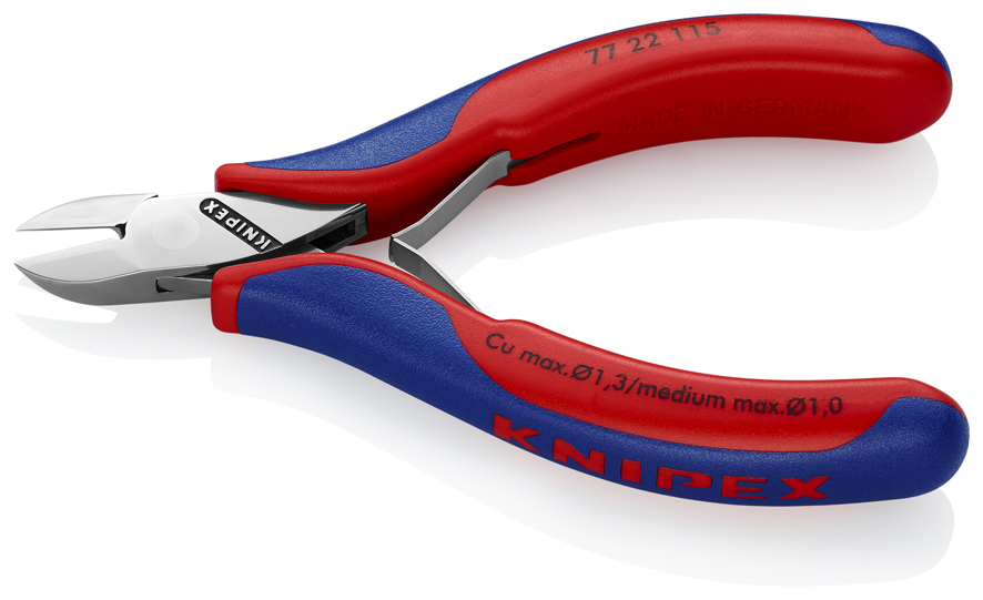 Бокорезы для электроники, округлая головка, 115 мм, 2-комп ручки (KN-7722115)