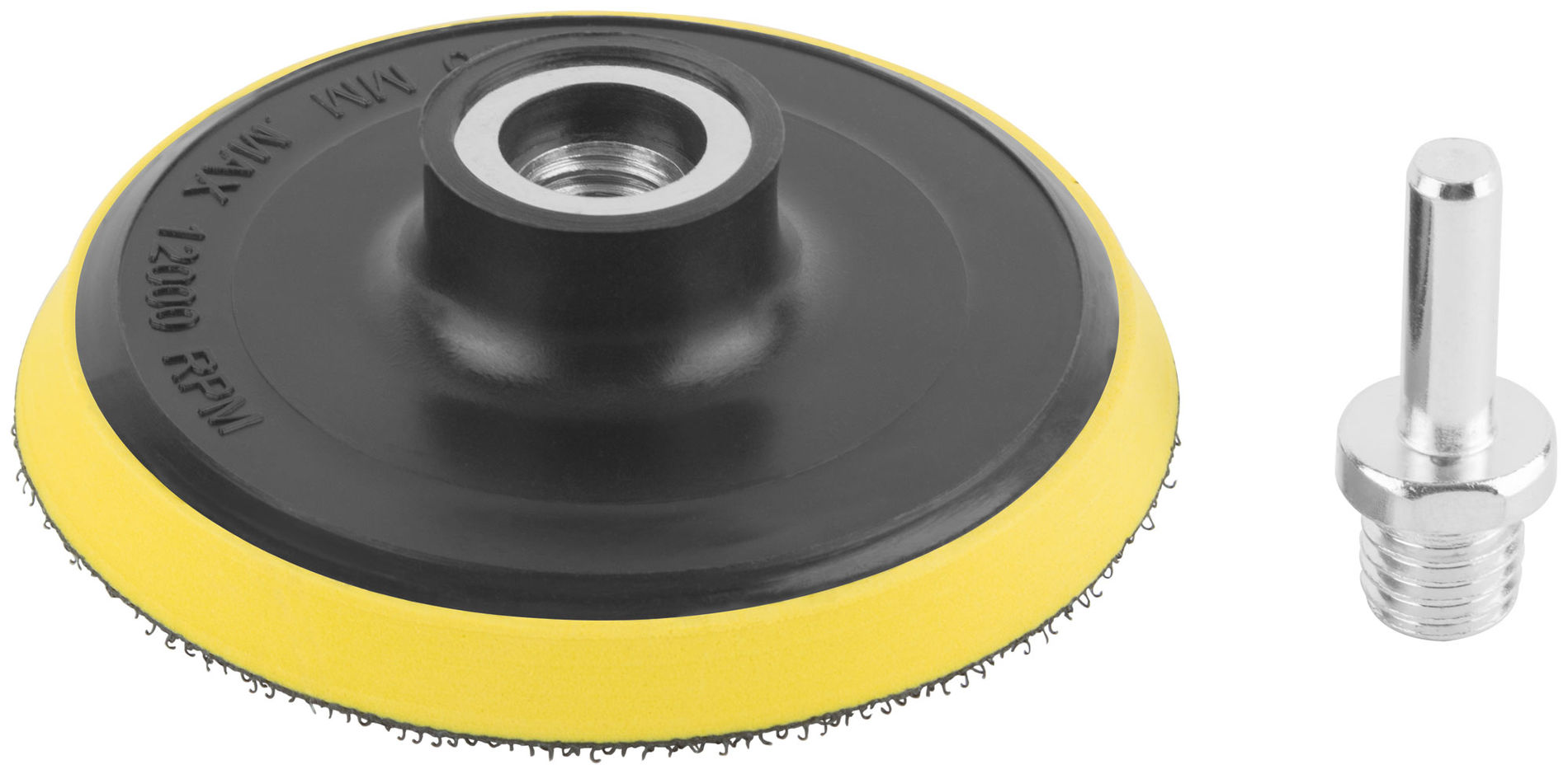 Диск шлифовальный с липучкой для АГШК, гайка М14 + переходник для дрели, 100x9 мм (39630)