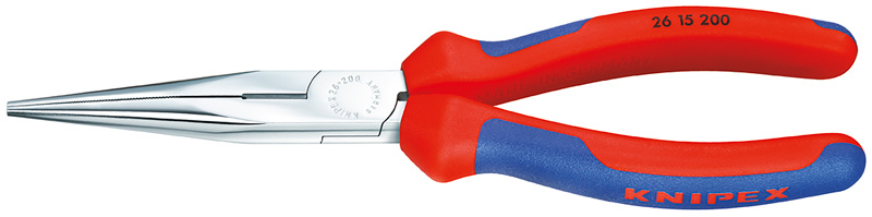 Длинногубцы с режущими кромками, 200 мм, хром, 2-комп ручки (KN-2615200)