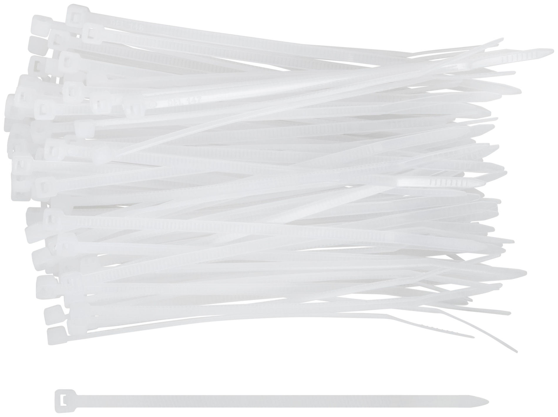 Хомуты нейлоновые для проводов, белые 100 шт., 2,5х100 мм (60242М)