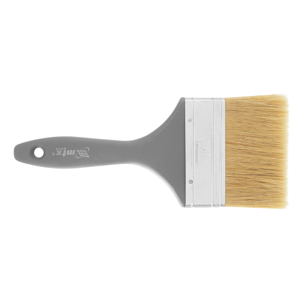 Кисть плоская Евро 4, натуральная щетина, пластмассовая ручка MTX (83067)