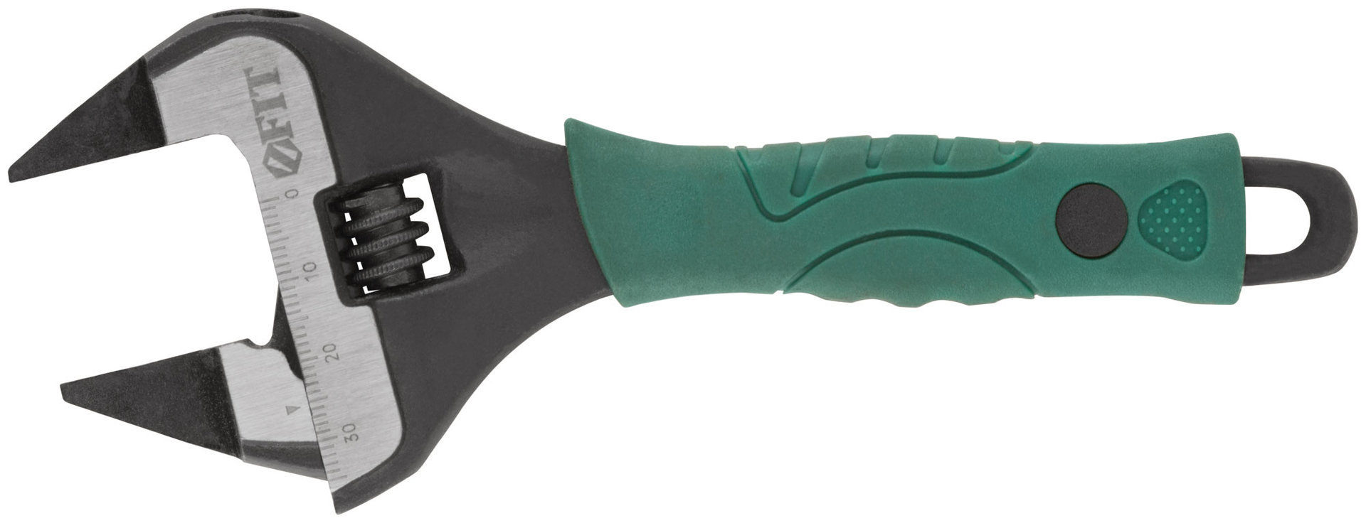 Ключ разводной Карат, CrV, обточенные узкие губки, шкала, увелич.захват, прорезин.ручка 150 мм ( 34 мм )