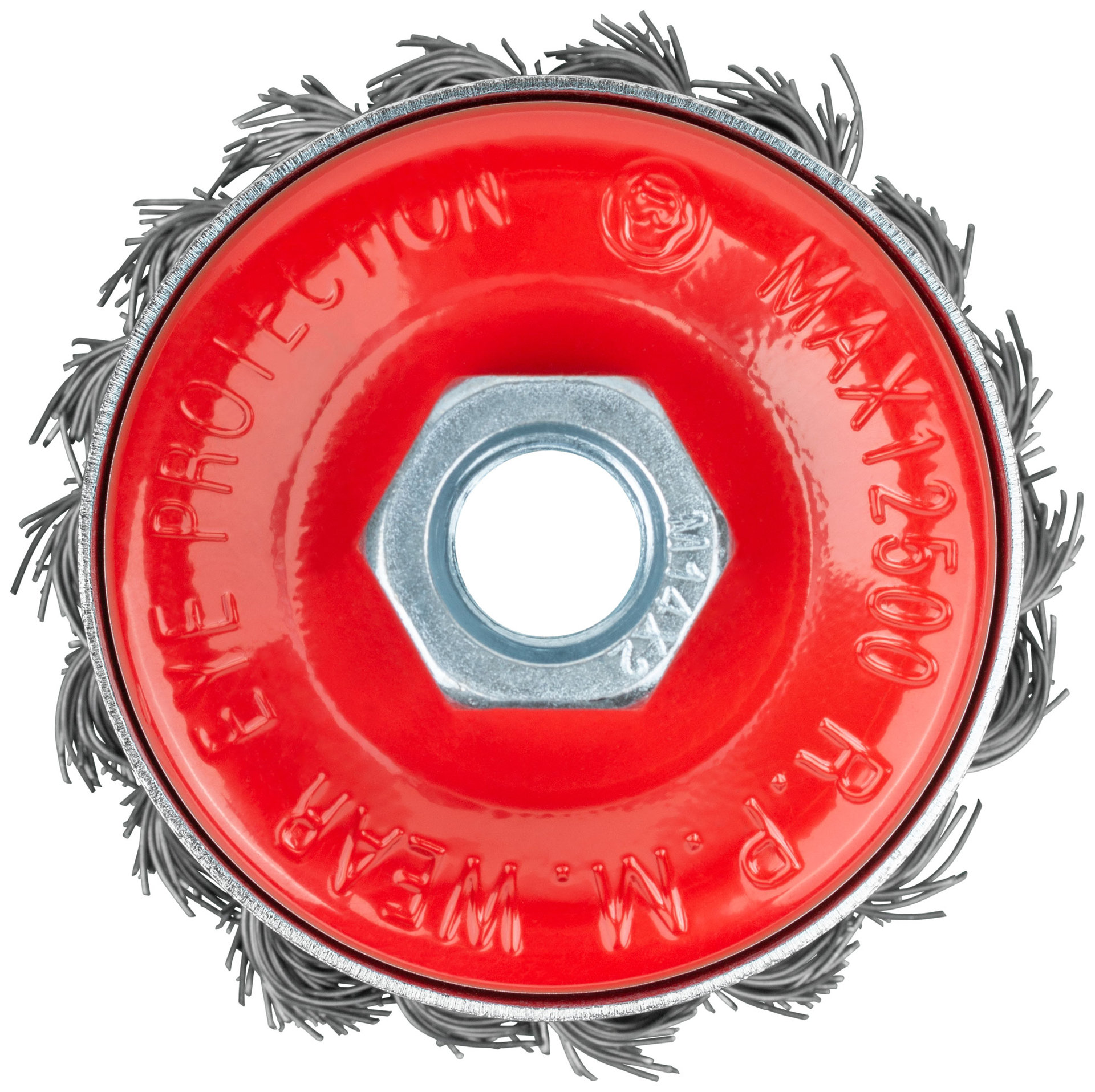 Корщетка-чашка, гайка М14, стальная витая проволока с бандажом, Профи 65 мм (39506)