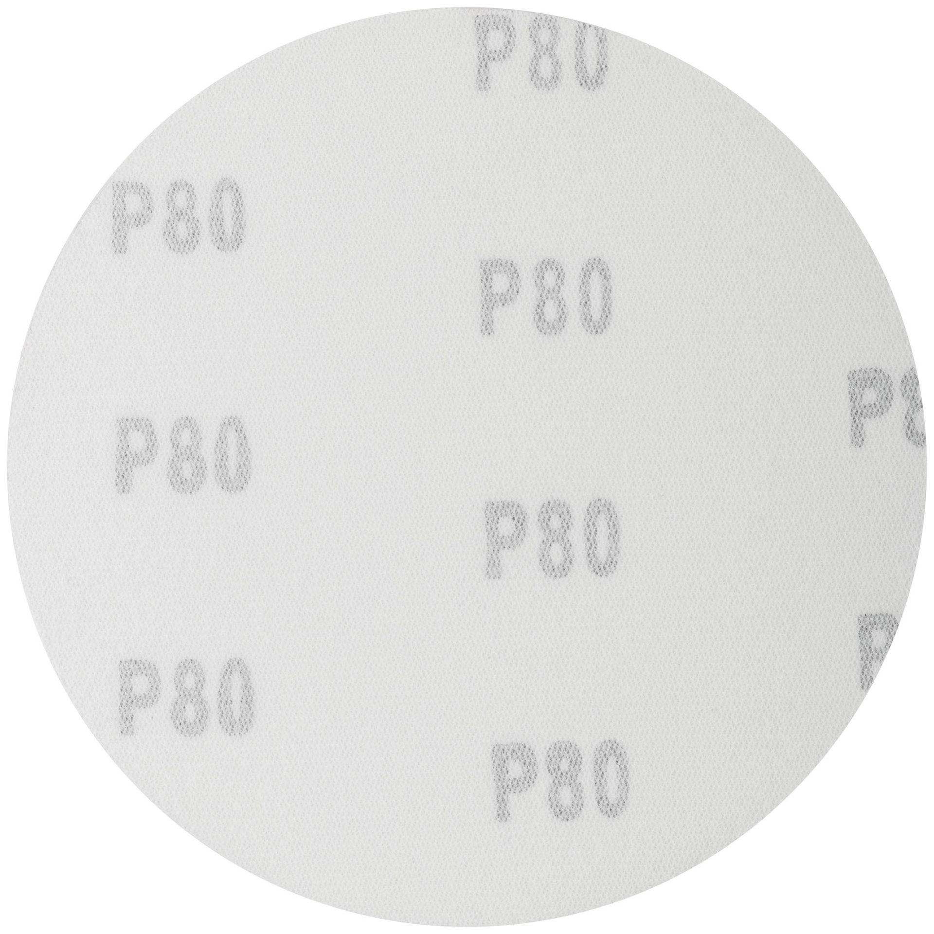 Круги шлифовальные сплошные (липучка), алюминий-оксидные, 125 мм, 5 шт. Р 80 (39654)