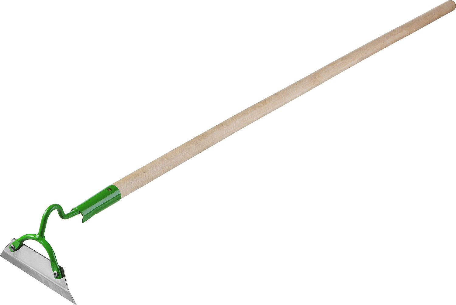 Мотыга РОСТОК 150 x 50 x 1290 мм, трапециевидный профиль, нержавеющая сталь, деревянный черенок высший сорт 421573