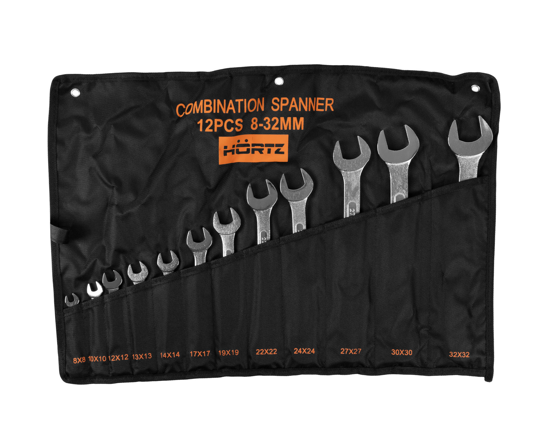 Набор ключей гаечных комбинированных 12 шт. (8-32) хромированный HORTZ