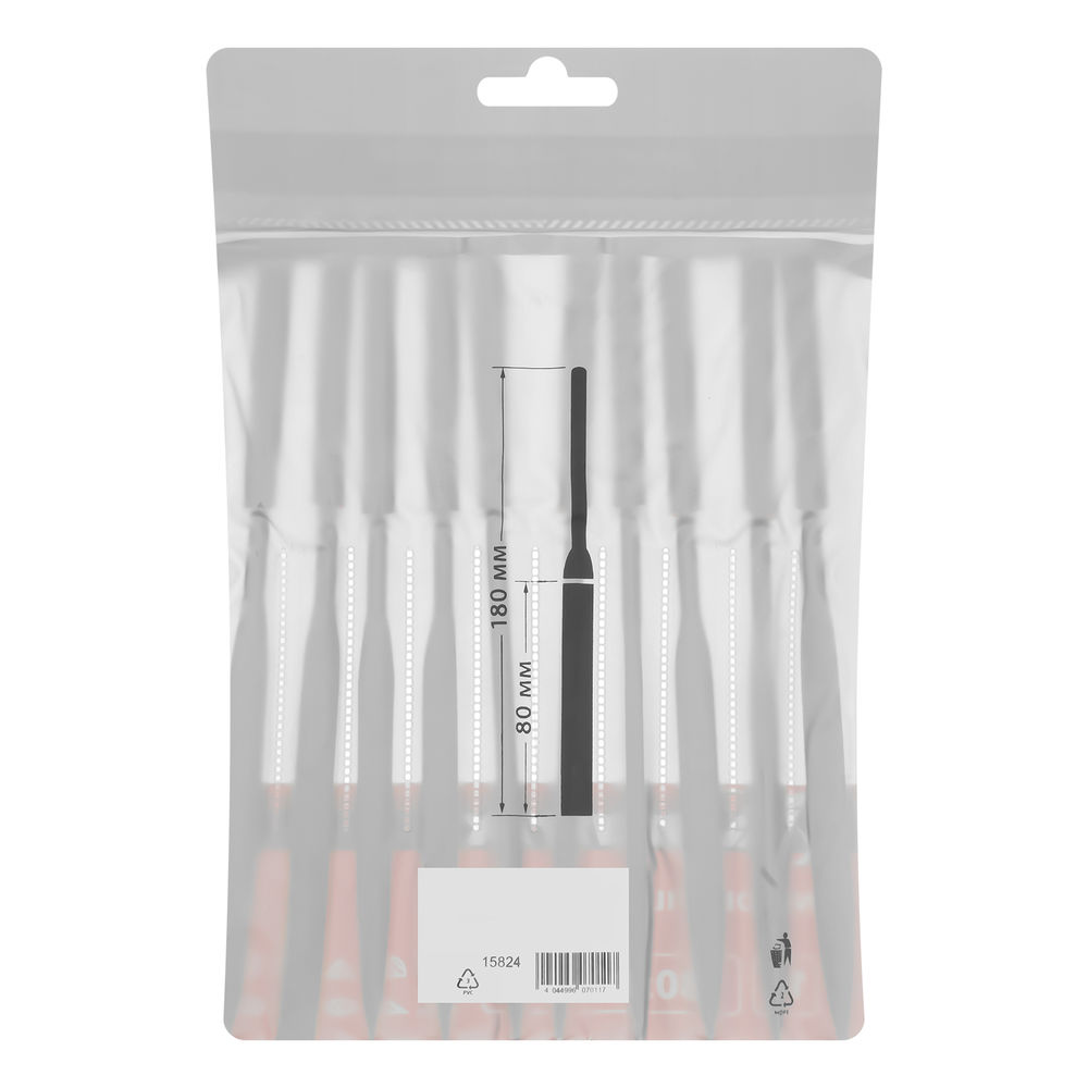 Набор надфилей, 180 х 5 мм, 10 шт, пластиковые рукоятки Matrix (15824)