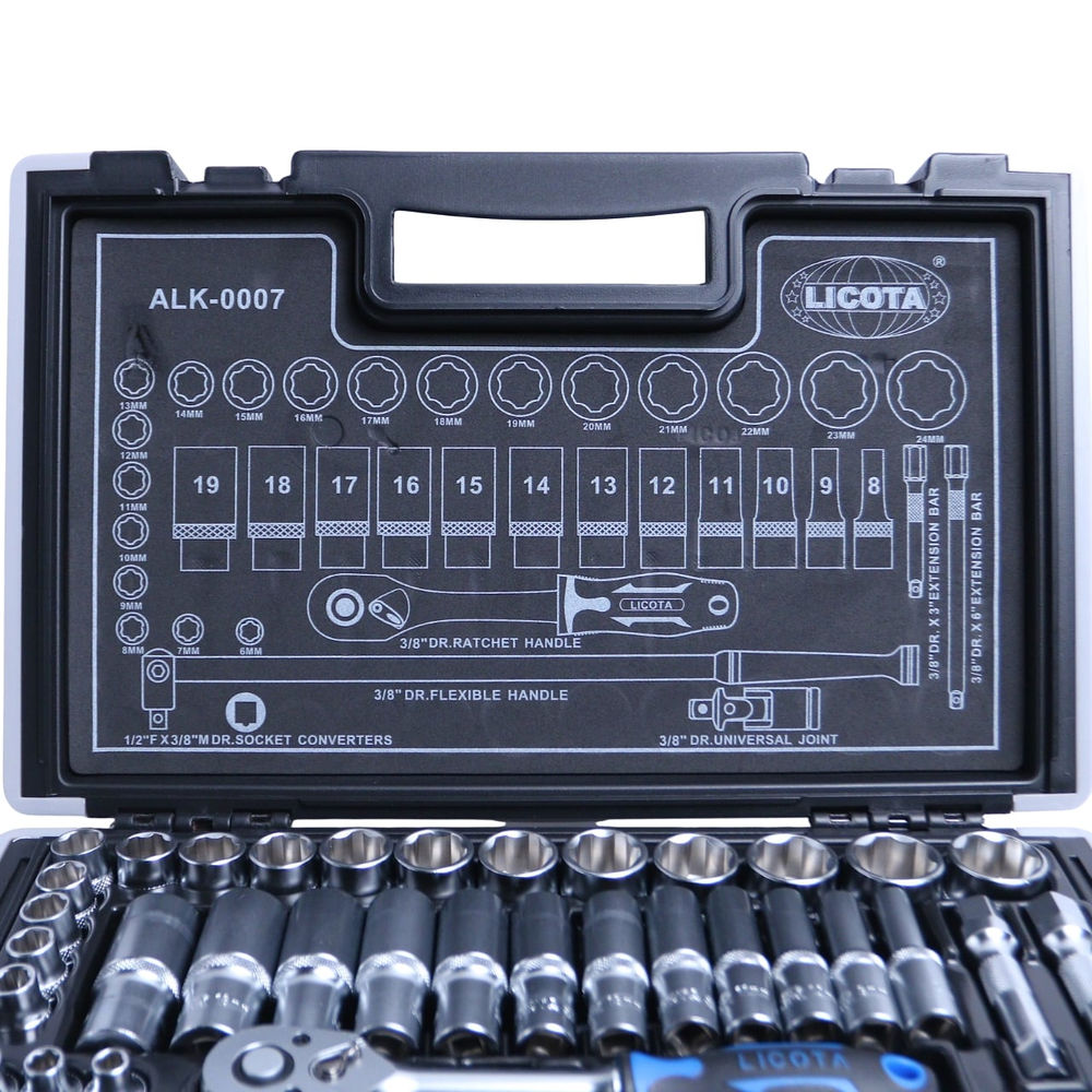 Набор торцевых головок 6-ти гранных super lock 37 пр., 6-24 мм 3/8 Licota ALK-0007